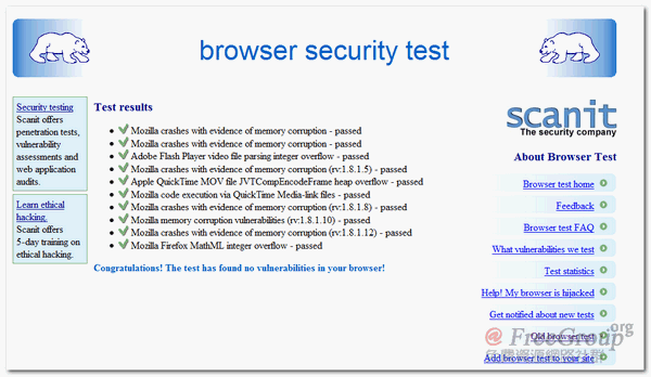 Browser Security Test – 你的瀏覽器夠安全嗎?